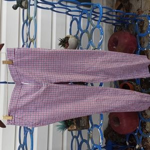 J.Crew, red,white, and blue checkered pants, size 8.